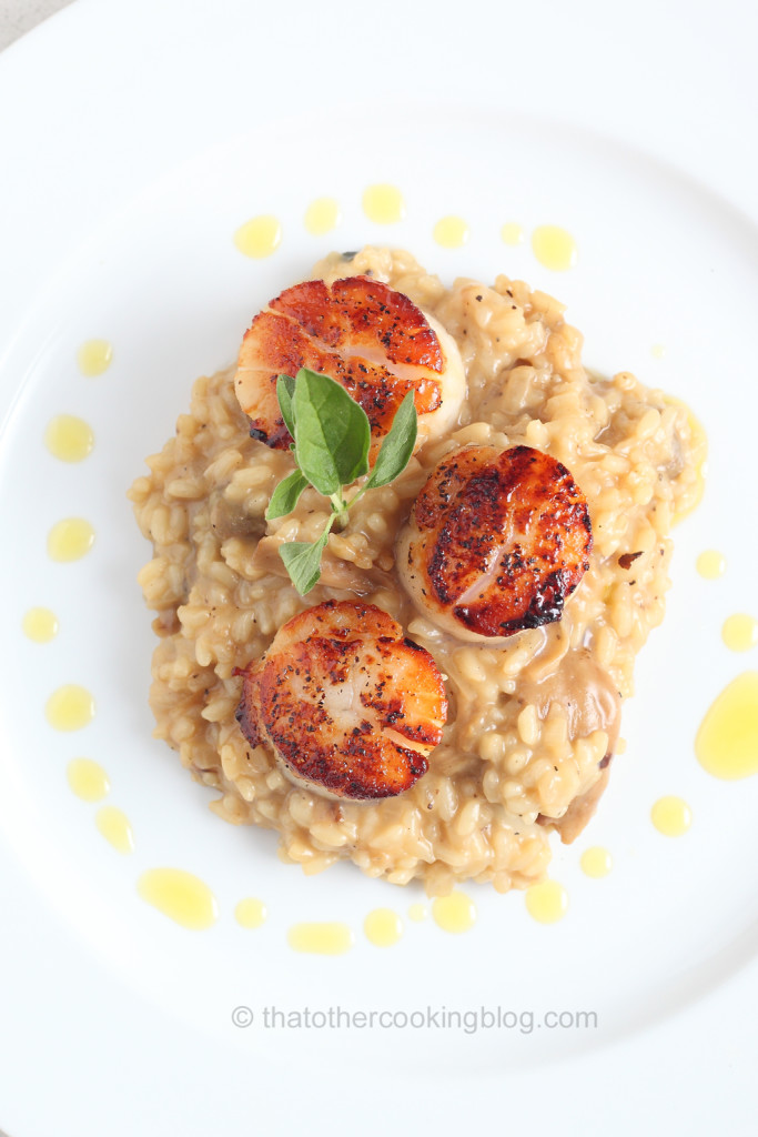 Porcini Risotto and Scallops Oregano thatOtherCookingBlog